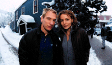Julian Sands and Saffron Burrows, co-stars of director Mike Figgis' new movie, "The Loss of Sexual Innocence." 
Photo Credit: Randall Michelson